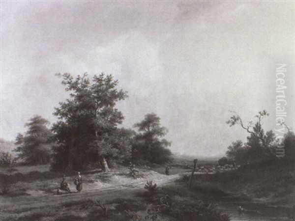 Romantische Waldlandschaft Oil Painting by Marinus Adrianus Koekkoek
