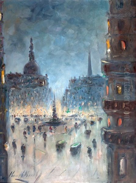 Trafalgar Square Oil Painting by Stephen Robert Koekkoek