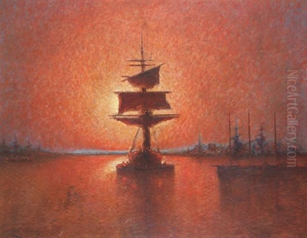 Fragatas Al Crepusculo Oil Painting by Stephen Robert Koekkoek