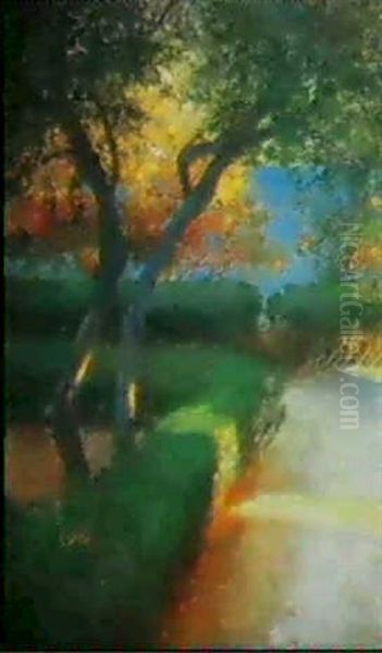 Landschaft Im Abendlicht Oil Painting by Josef Koenig