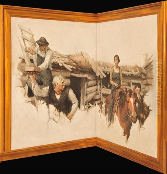 Stadt. Oil Painting by William Henry Dethlef Koerner