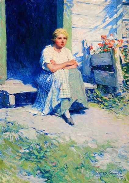 Waiting For His Return Oil Painting by William Henry Dethlef Koerner