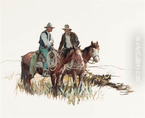 Old Ride And Tie Partners Oil Painting by William Henry Dethlef Koerner