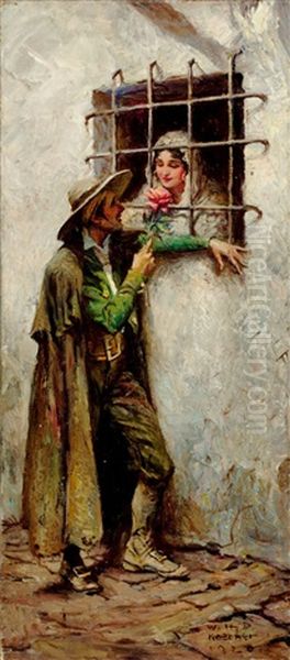 At The Window (study For Saturday Evening Post) Oil Painting by William Henry Dethlef Koerner