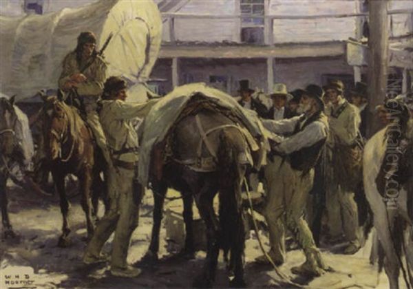 Rocky Mountain House Oil Painting by William Henry Dethlef Koerner