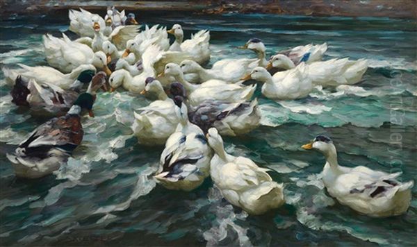 Wild Hunt Oil Painting by Alexander Max Koester