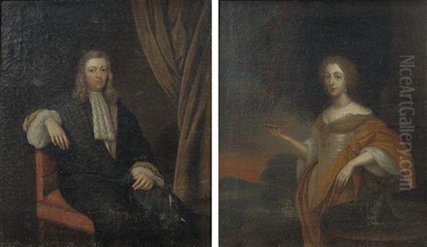 Portrait Of Laes Van Burmania(+ Portrait Of Juliana Agatha Van Aylva; 2 Works) Oil Painting by Roelof Koets the Younger