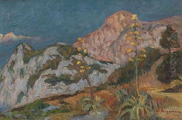 View Of Paleokastritsa, Corfu Oil Painting by Lykourgos Kogevinas