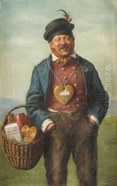 Der Lebkuchenverkaufer Oil Painting by Ludwig Kohrl