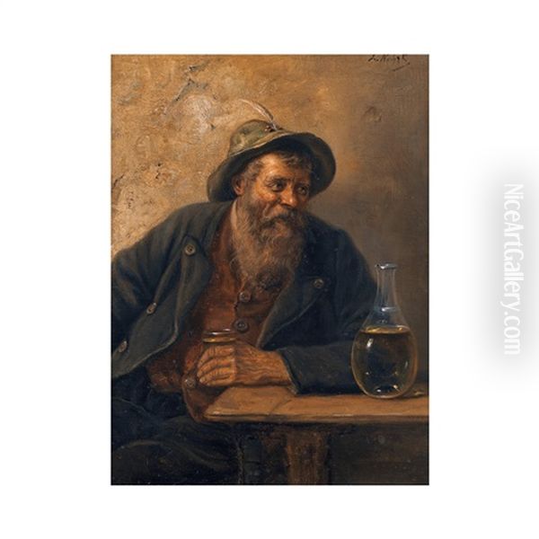 Holzknecht Aus Dem Bayerischen Gebirge Oil Painting by Ludwig Kohrl