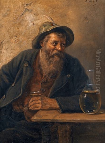 Holzknecht Aus Dem Bayerischen Gebirge Oil Painting by Ludwig Kohrl