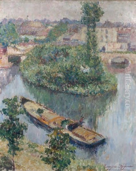 Environs De Grez Sur Loing Oil Painting by Torajiro Kojima