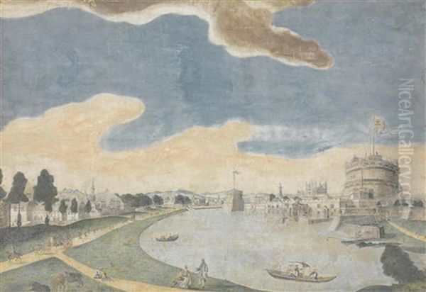 View Of A European City Oil Painting by Shiba Kokan