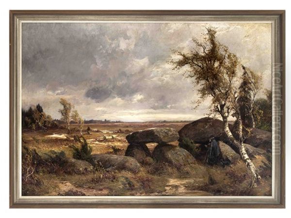 Heidelandschaft Mit Schafer Oil Painting by Gustav Koken