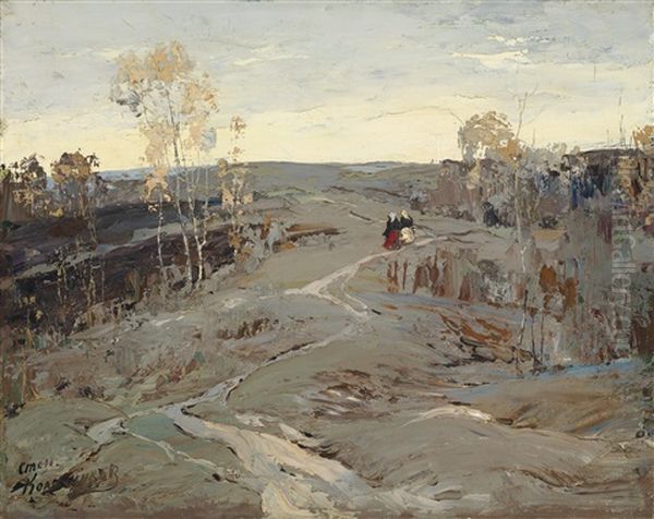 Ein Hugeliger Weg Oil Painting by Stepan Feodorovich Kolesnikov