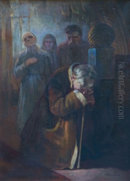 Das Gebet Oil Painting by Stepan Feodorovich Kolesnikov