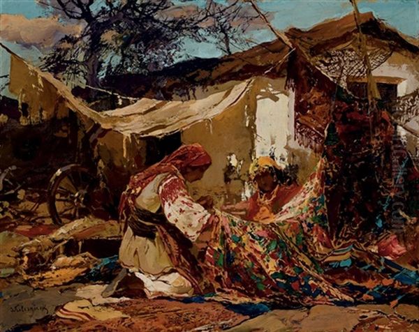 Les Bohemiens Oil Painting by Stepan Feodorovich Kolesnikov