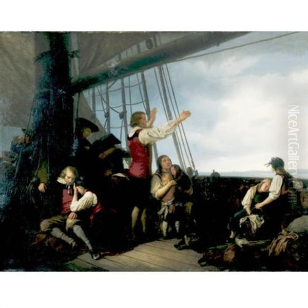 Abschied Von Der Heimat Oil Painting by Wilhelm Koller