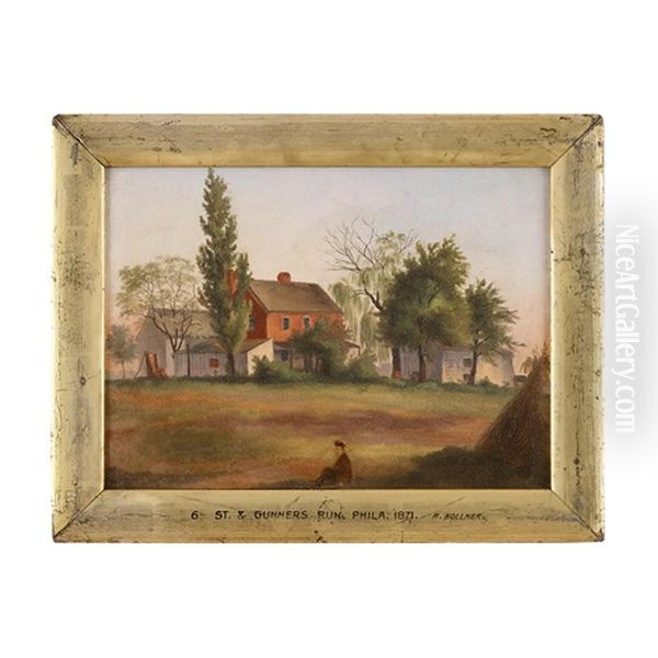 Four Philadelphia Views: Montgomery Ave. & 25th St.; Below Thorpes Dam Oil Painting by Kollner, Augustus