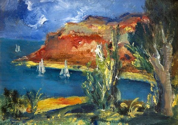 Riviera Oil Painting by Oldrich Konicek