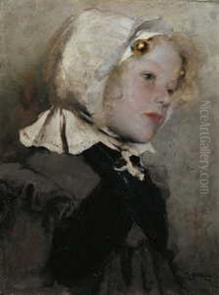 Portrat Eines Jungen Madchens Mit Haube Oil Painting by Hugo Konig