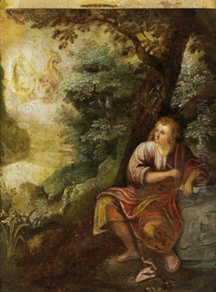 Der Evangelist Johannes Auf Patmos Oil Painting by Johann (Hans) Konig