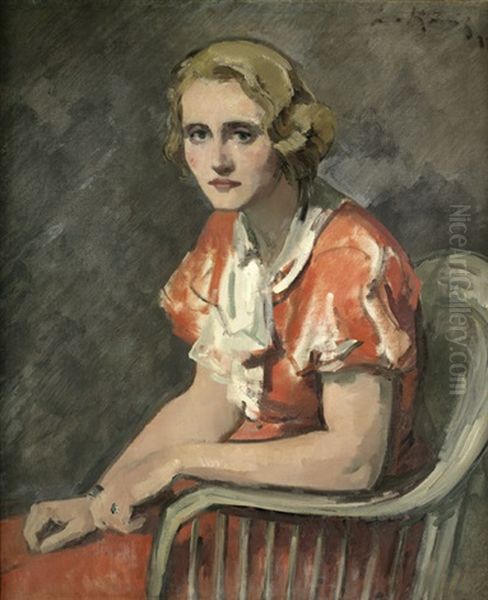 Bildnis Einer Blonden Frau Oil Painting by Leo von Koenig