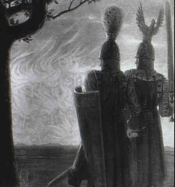 Helden, Illustration Zum Nibelungenlied Oil Painting by Friedrich Koenig