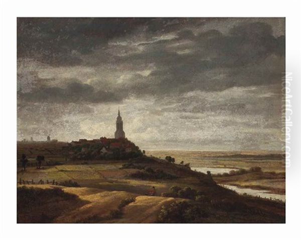 Landscape With A City View Oil Painting by Philips Koninck