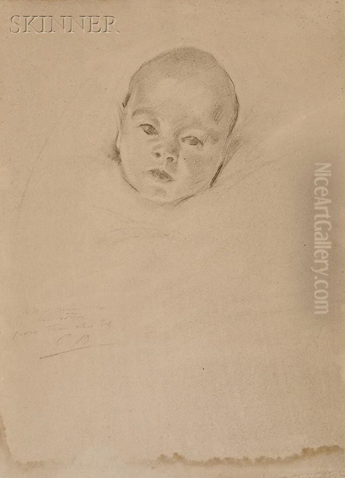 Portrait Of Joseph B. Thomas Iv As An Infant Oil Painting by Cecilia Beaux