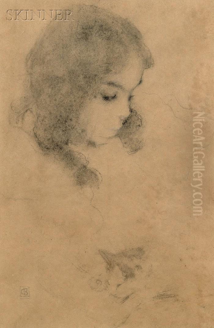 Francesca With A Kitten Oil Painting by Cecilia Beaux