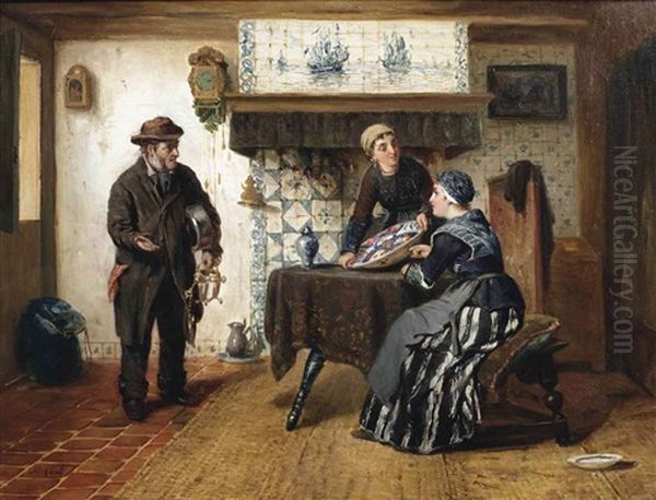 The Merchant Oil Painting by Sipke (Cornelis) Kool