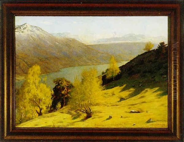 Parti Fra Kvarberg, Guldbrandsdalen Oil Painting by Valdemar Kornerup
