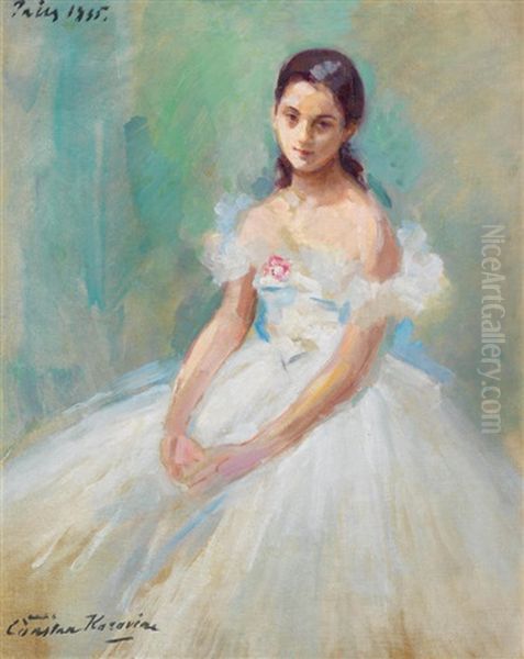Portrait Of Yolanda Lacca, 1935 Oil Painting by Konstantin Alexeievitch Korovin