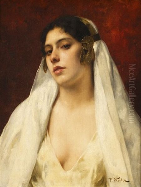 Beaute Orientale Oil Painting by Franz Xavier Kosler