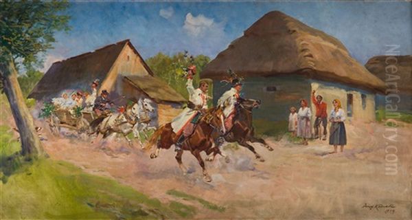 Wedding Oil Painting by Jerzy Kossak