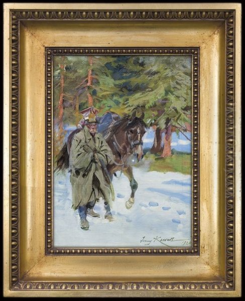 Cavalier Oil Painting by Jerzy Kossak