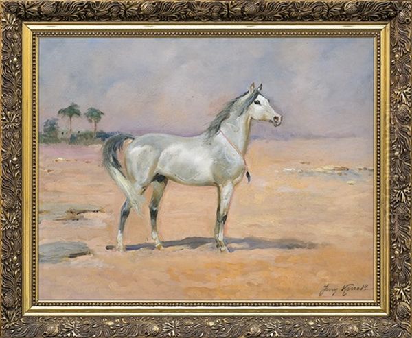 White Arab Oil Painting by Jerzy Kossak