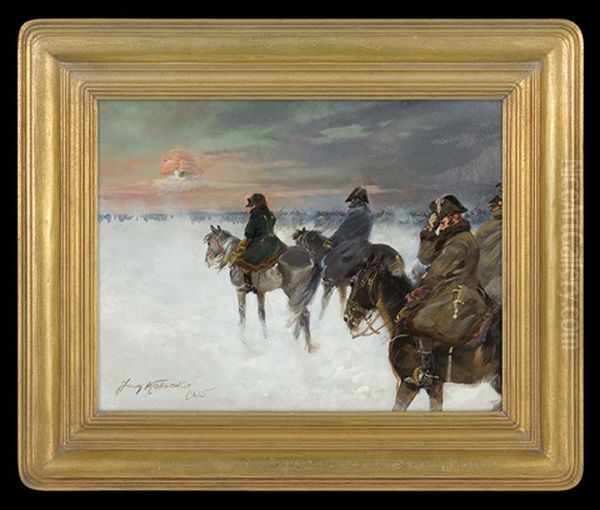 Great Army Retreat From Moscow Oil Painting by Jerzy Kossak