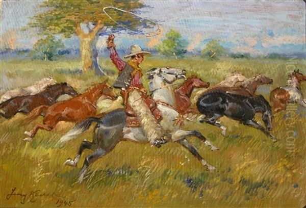 Stepy Kalifornijskie Oil Painting by Jerzy Kossak