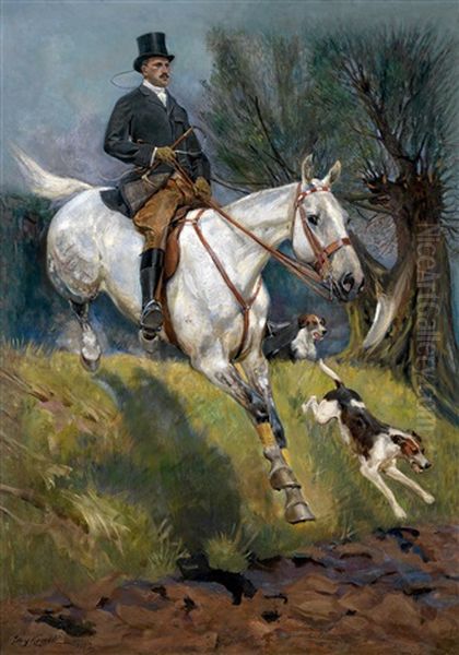 Parforcejagd Oil Painting by Jerzy Kossak