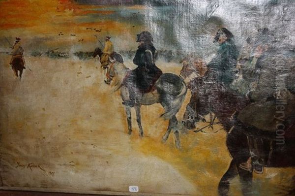 La Retraite De Russie Oil Painting by Jerzy Kossak