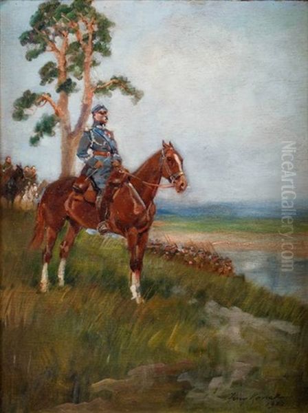 Marszalek Pilsudski Na Koniu Oil Painting by Jerzy Kossak