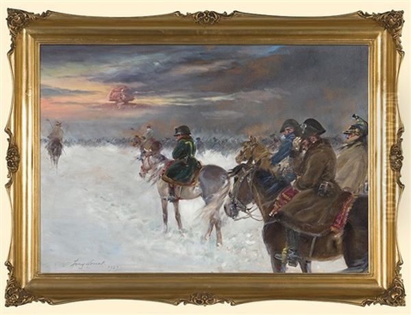 Return From Moscow Oil Painting by Jerzy Kossak
