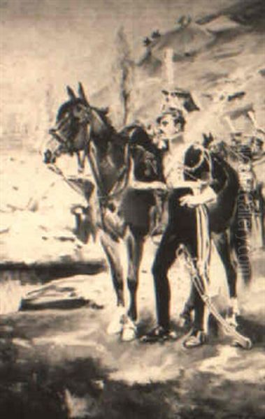 Uhland And Mount Oil Painting by Jerzy Kossak