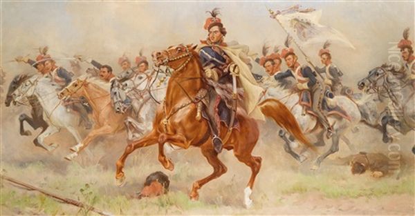 Kazmierz Pulaski Bei Der Verteidigung Von Tschenstochau(czestochowa) Oil Painting by Juliusz Kossak