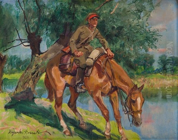 By The Water Oil Painting by Woiciech Ritter Von Kossak