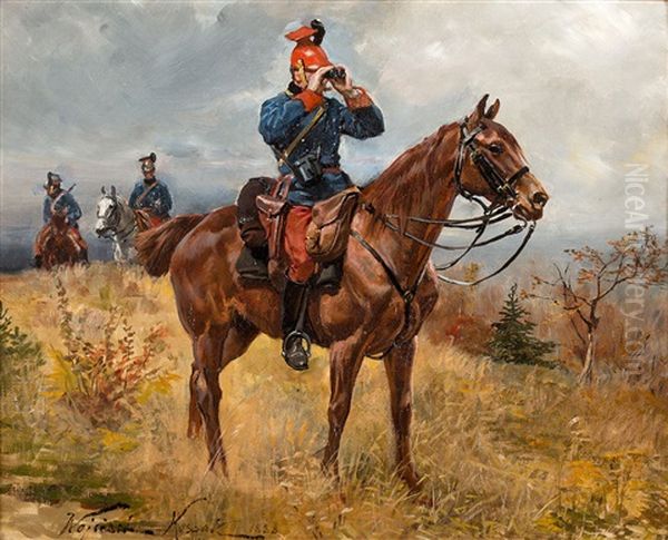 Ulani Pulku Galicyjskiego Oil Painting by Woiciech Ritter Von Kossak