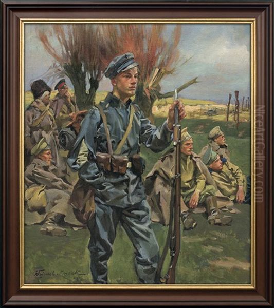 Guarding Captives Oil Painting by Woiciech Ritter Von Kossak