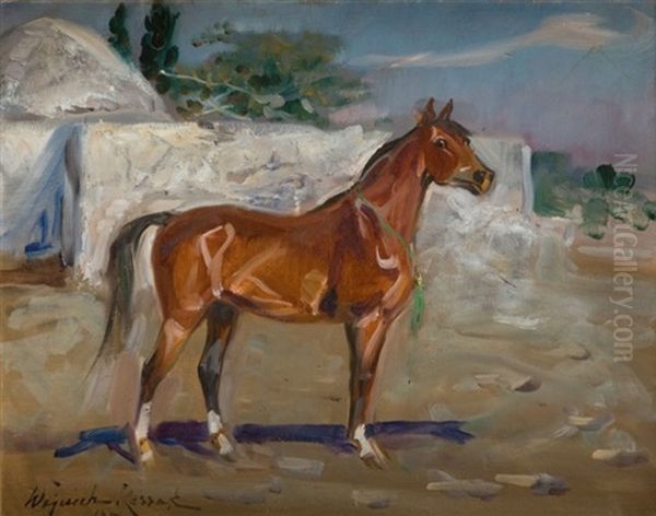 Studium Konia Oil Painting by Woiciech Ritter Von Kossak